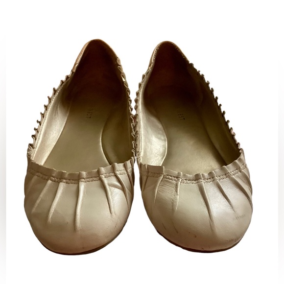 Nine West Leather Flats Beige Mt Dusk Pear Soprettyo Size 8.5 Shoes - Picture 4 of 13